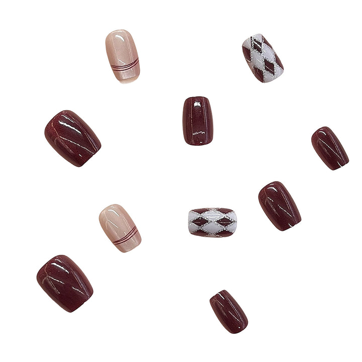 Artistic Press-On Nail Set Bowlift