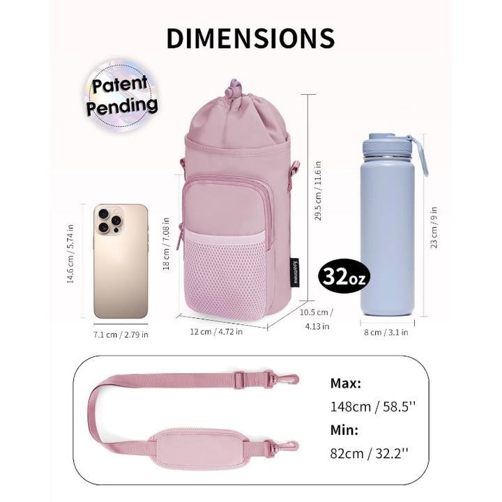Unisex Water Bottle with Portable Net Bag Bowlift