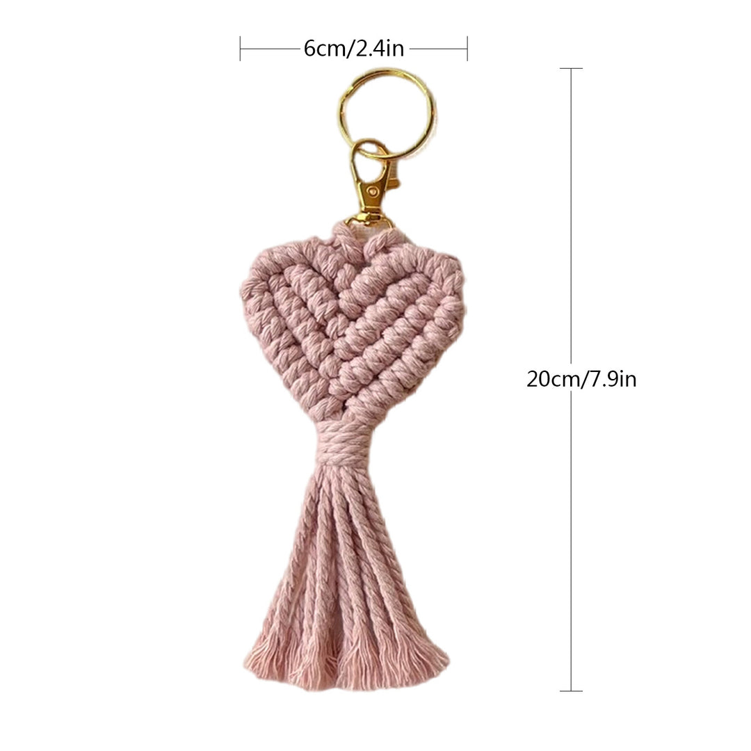 Macrame Heart Keychain Holder Bowlift