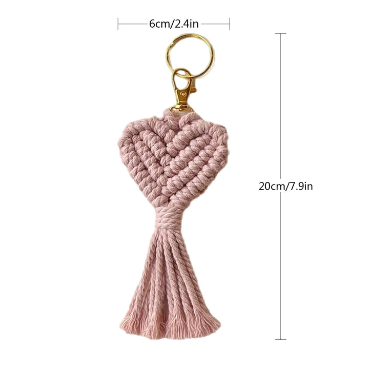 Macrame Heart Keychain Holder Bowlift