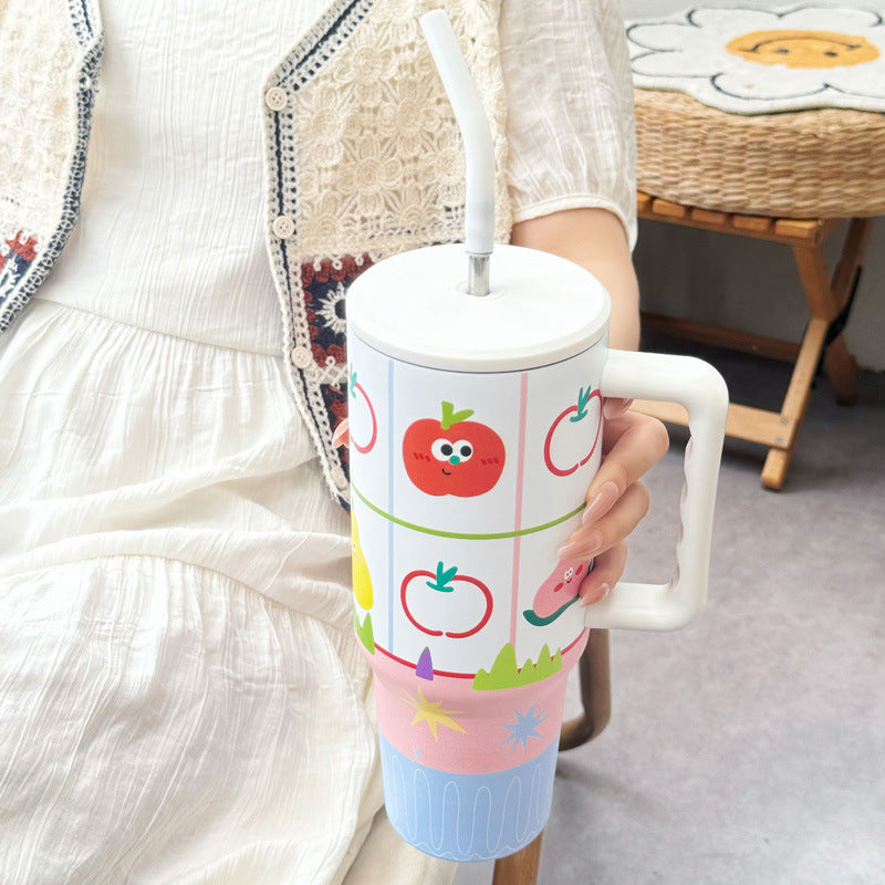 Women's thermos cup with cheerful vegetable design Bowlift