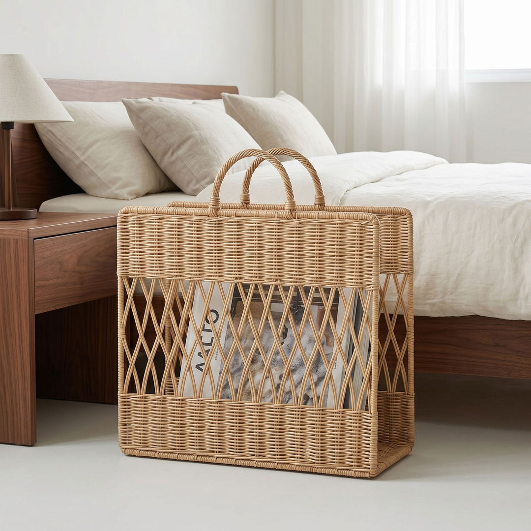 Handmade storage basket with viewing window Bowlift