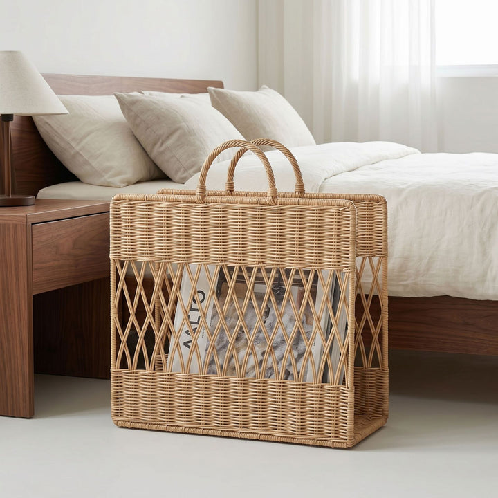 Handmade storage basket with viewing window Bowlift