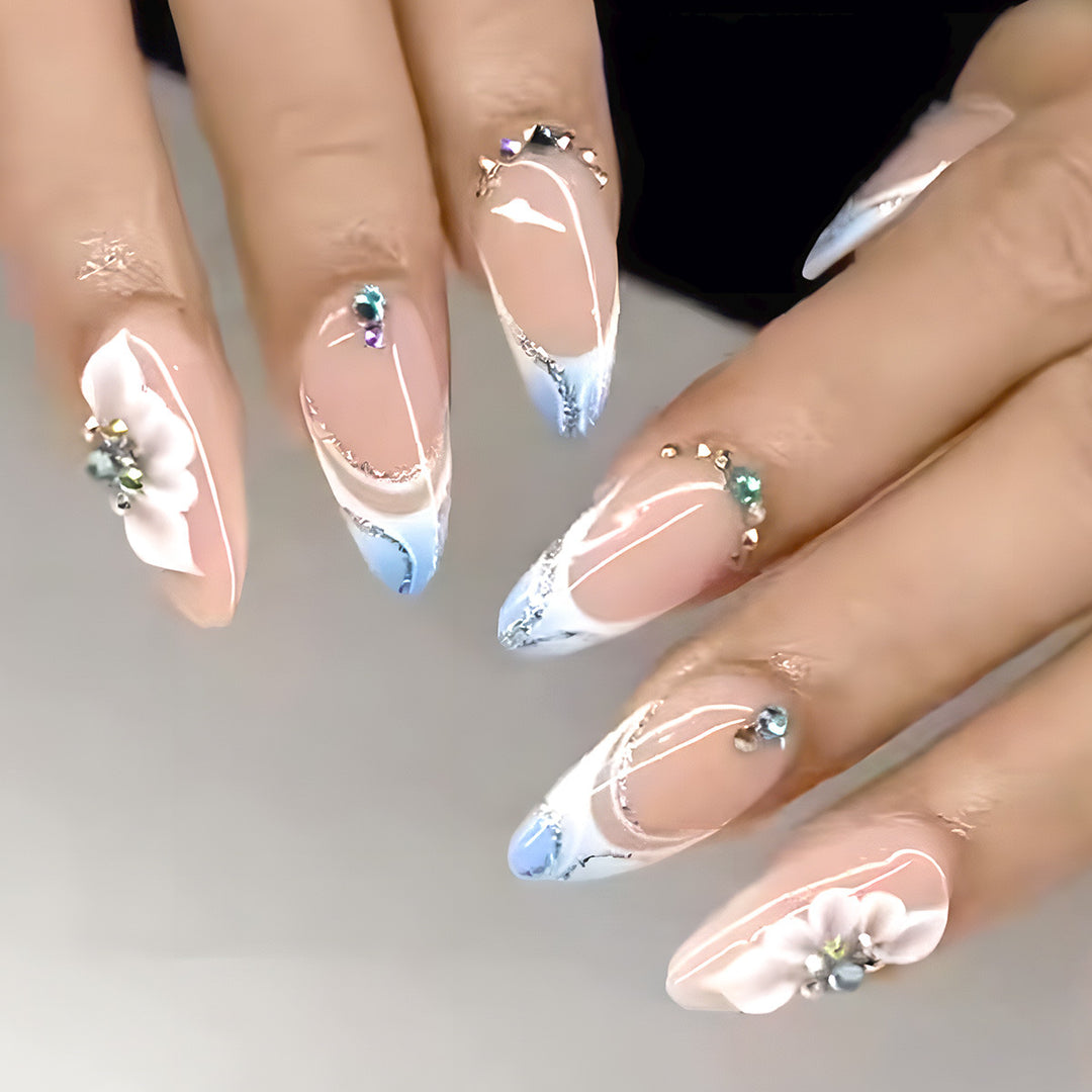 Stylish Floral Dream Press-On Nails Bowlift