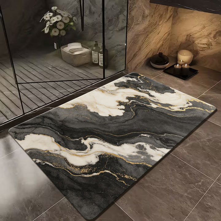 Luxurious Marble Design Bath Mat