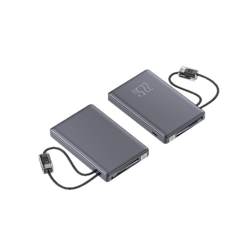 Portable power bank with fast charging function and integrated charging cable Bowlift