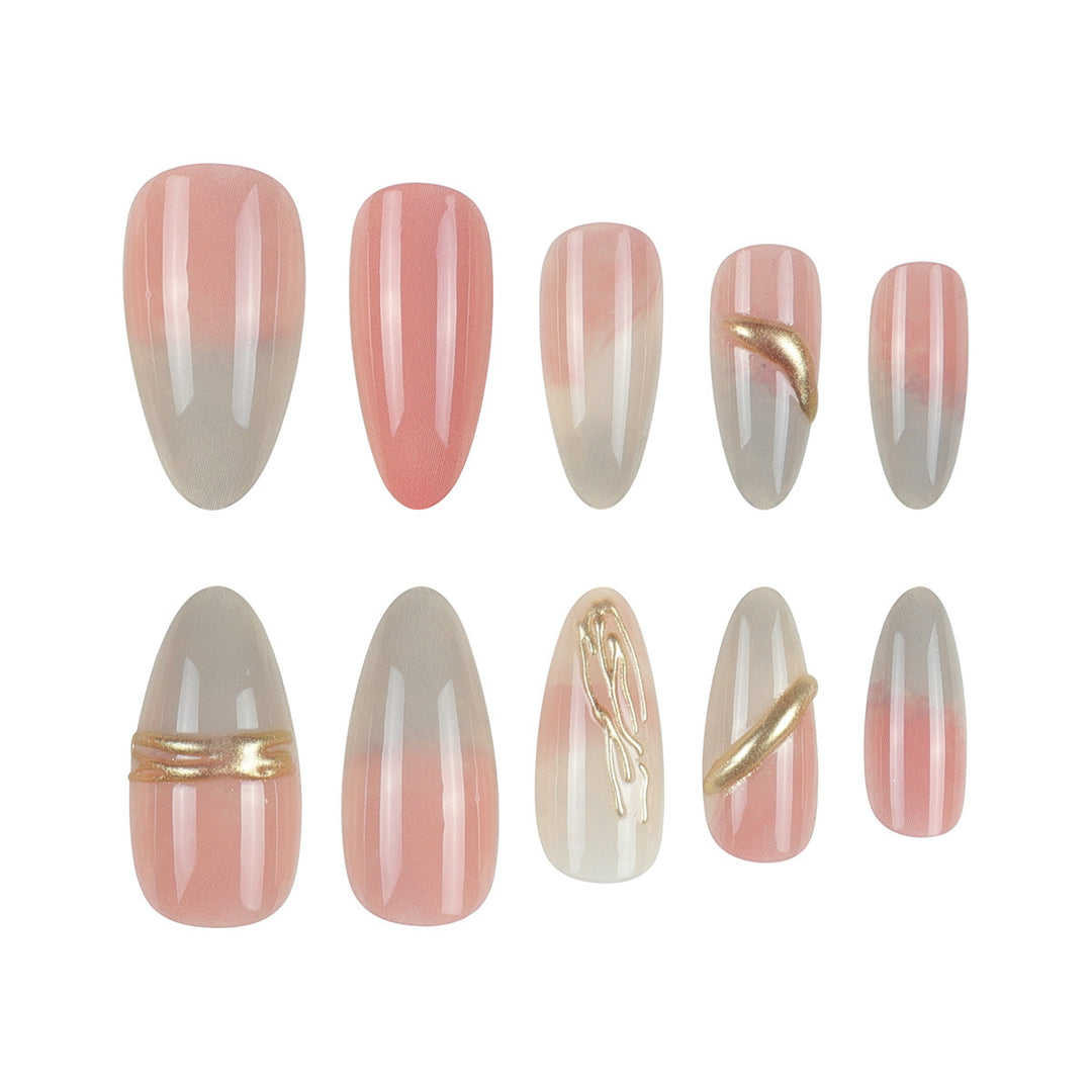 Elegant Stiletto Press-On Nails with Gradient Design Bowlift