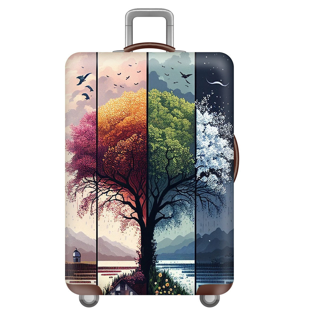 Unisex nan elastic suitcase cover with three-dimensional honeycomb pattern, shock-absorbing stretch protection cover for trolley with zipper Bowlift