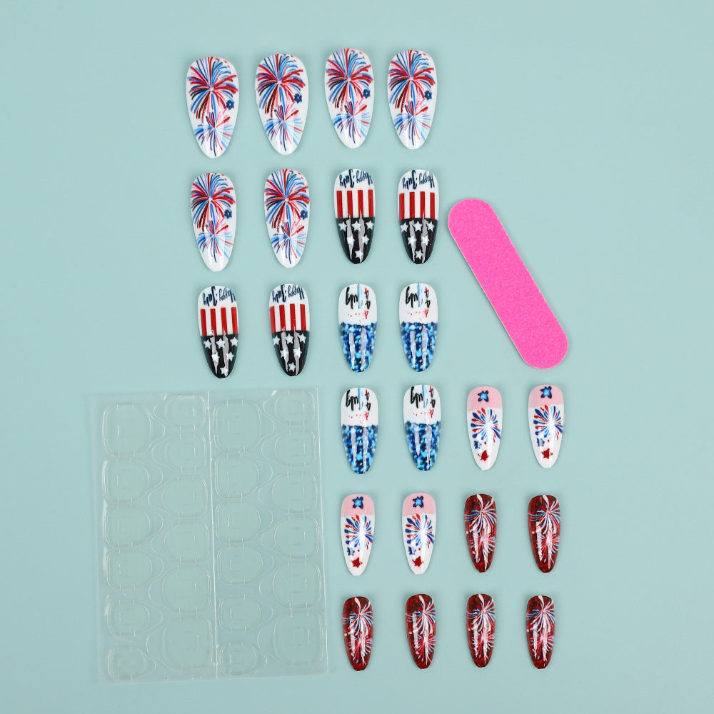 Artificial nails with patriotic designs Bowlift
