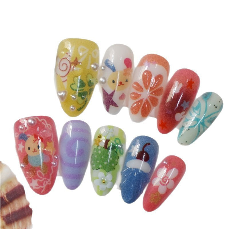 Playful Themed Press-On Nail Set Bowlift