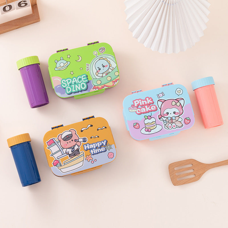 Fun-Themed Portable Lunch Box Set