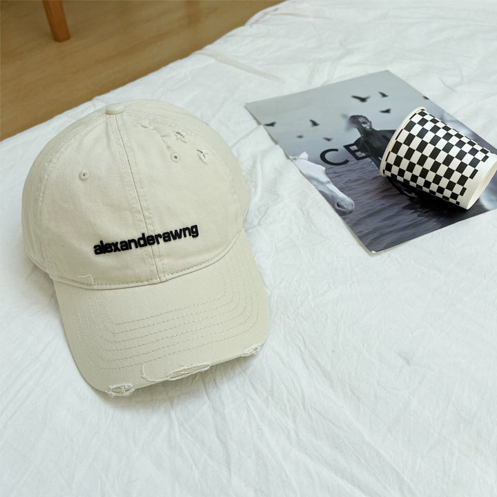Unisex Distressed Cotton Baseball Cap Bowlift