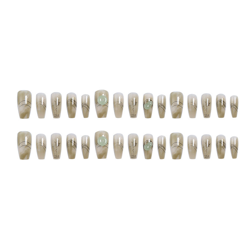 Artificial nails with modern geometric design Bowlift