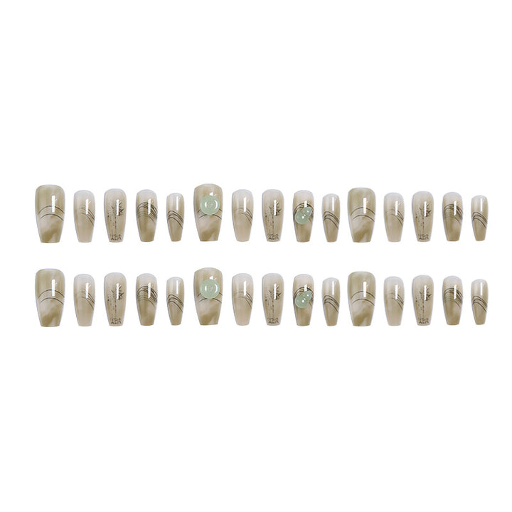 Artificial nails with modern geometric design Bowlift