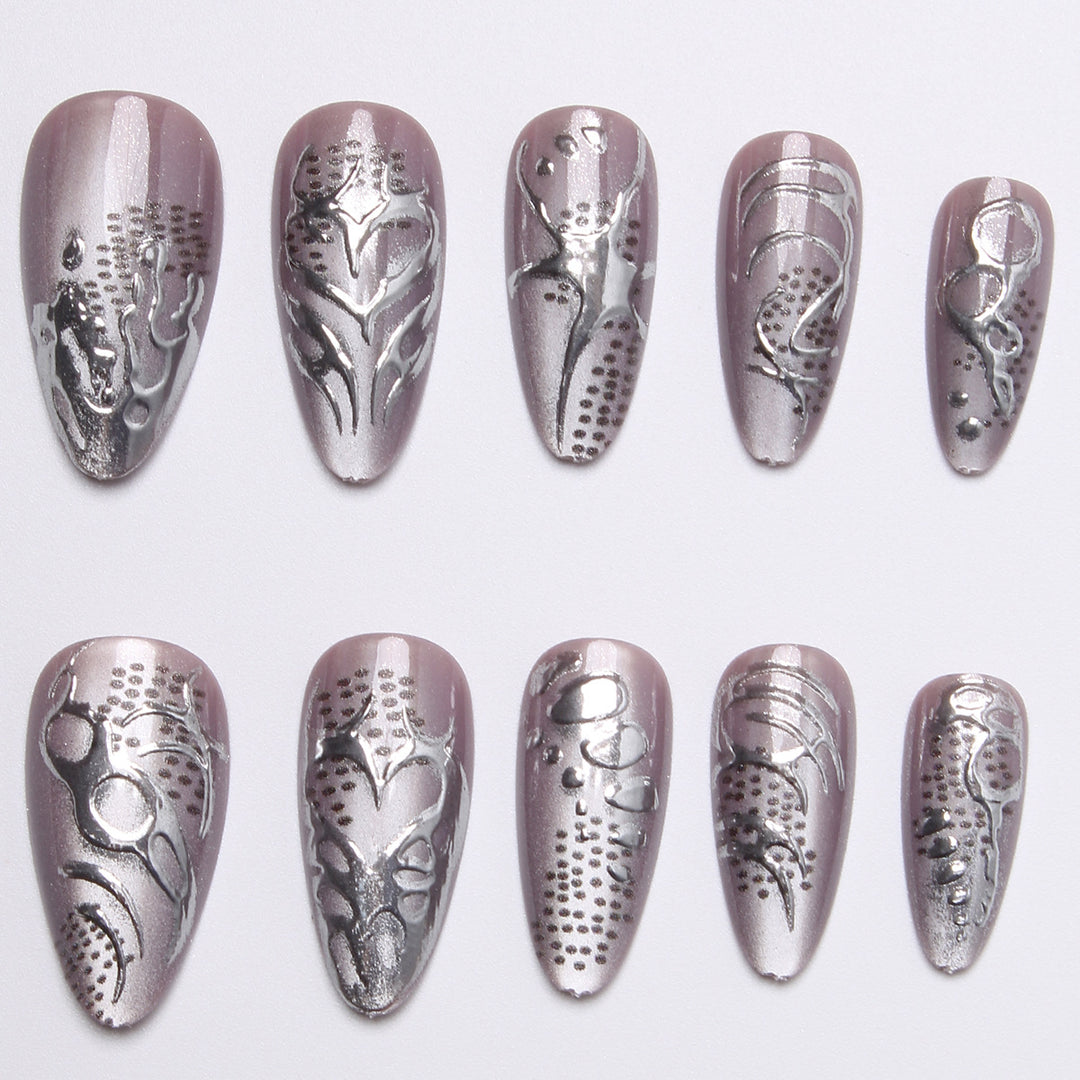 Acrylic nail kit with extravagant 3D designs and glamorous embellishments Bowlift