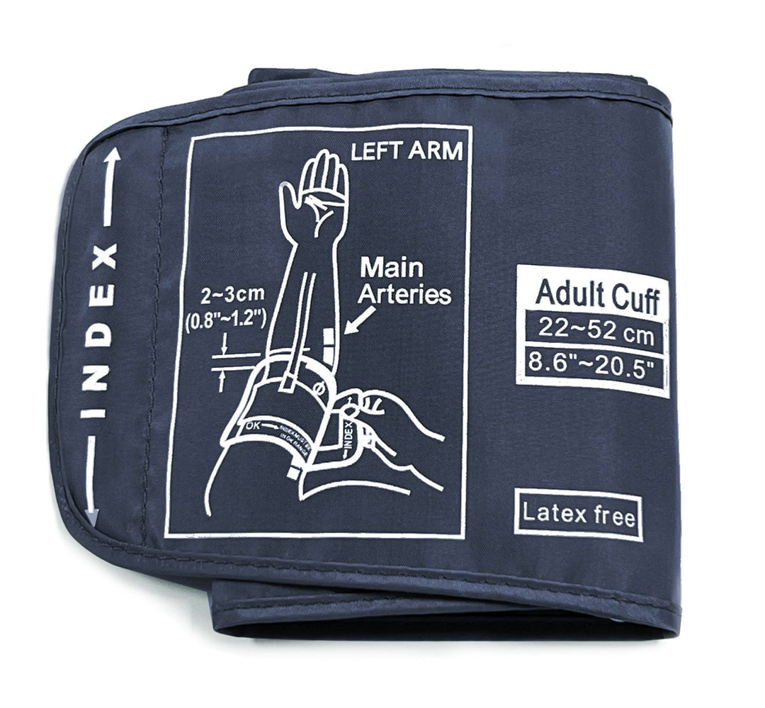 Adjustable adult upper-arm blood pressure cuff with latex free durable nylon sleeve Bowlift