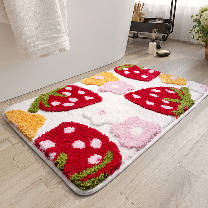 Cute Strawberry Pattern Bath Mat Bowlift