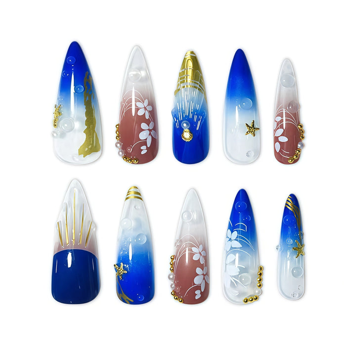 Artistic Long Stiletto Nail Extensions Bowlift