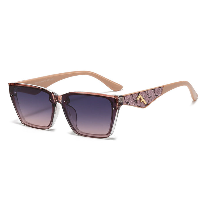Women's square sunglasses with matte frame and fashionable accents Bowlift