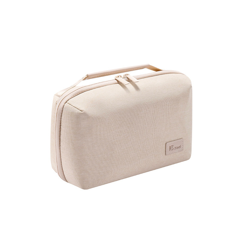 Compact Travel Toiletry and Electronics Organizer Pouch with Structured Shell Bowlift