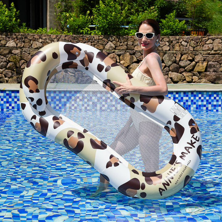 Women Inflatable Luxury Swimming Island with Sun Protection Bowlift