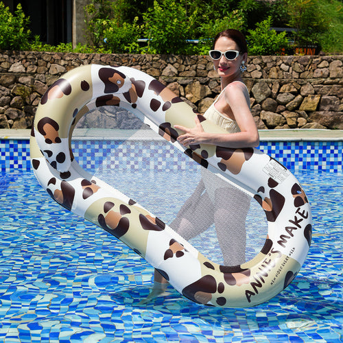 Women Inflatable Luxury Swimming Island with Sun Protection Bowlift