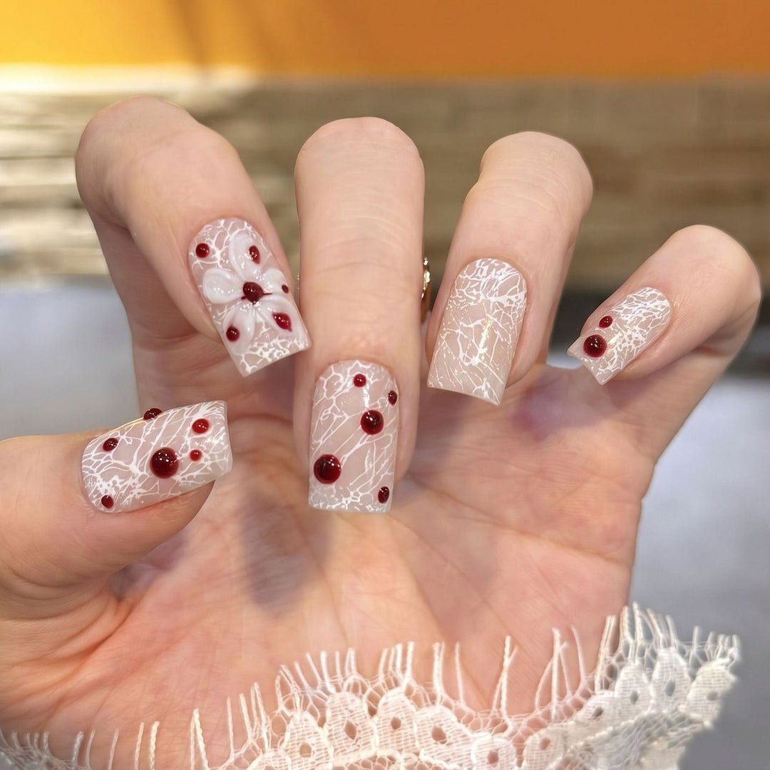 Artistic Press-On Nail Art Set with Unique Design Bowlift