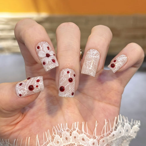 Artistic Press-On Nail Art Set with Unique Design Bowlift
