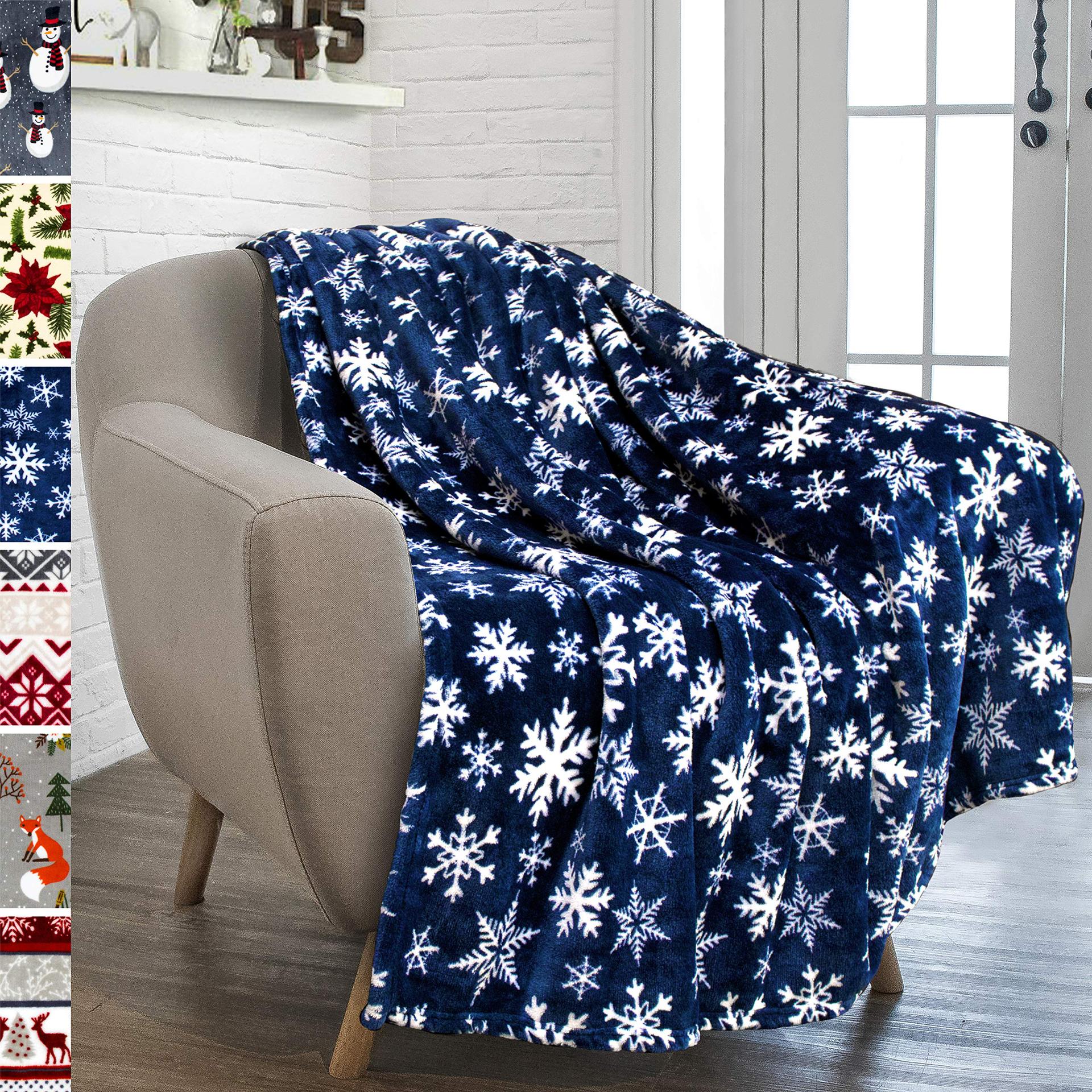 BowLift | Christmas Holiday Reindeer Snow Flannel Blanket Warm