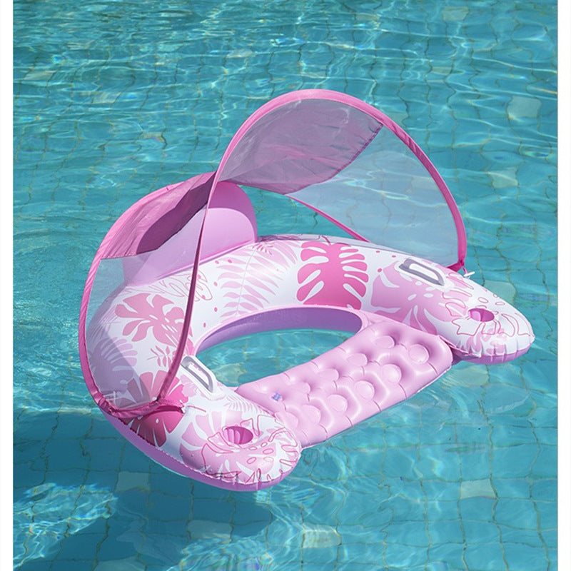 Inflatable Pool Lounger with Canopy Bowlift