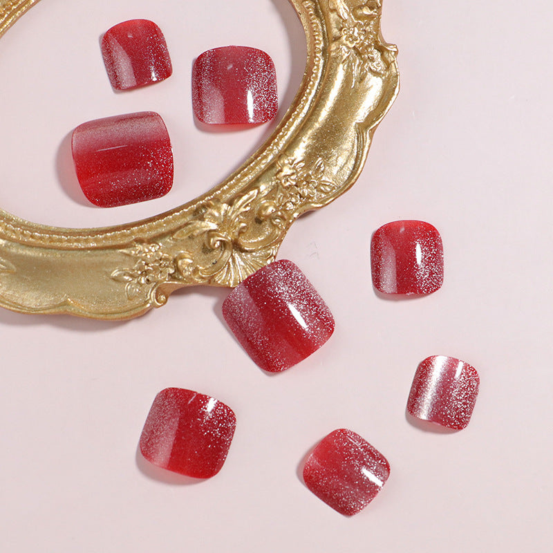 Glittering Pedicure Press-On Toenails Bowlift