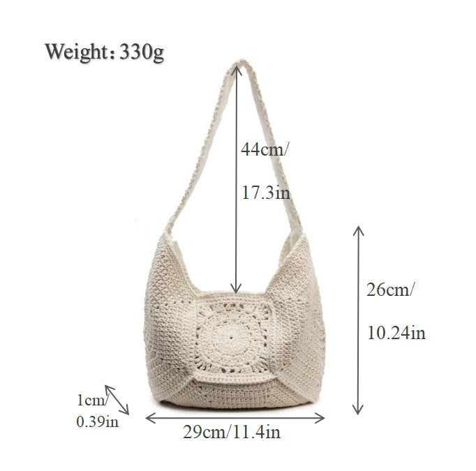 Macramé Shoulder Bag with Artistic Design Bowlift