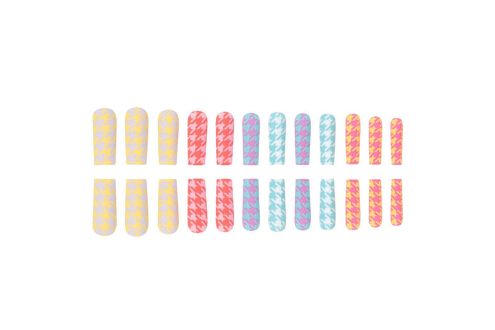 Houndstooth Pattern Press-On Nails Bowlift