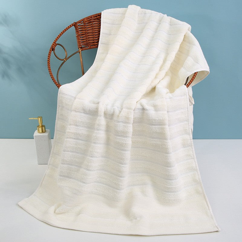 Terry Bath Towel with Elegant Stripes Bowlift