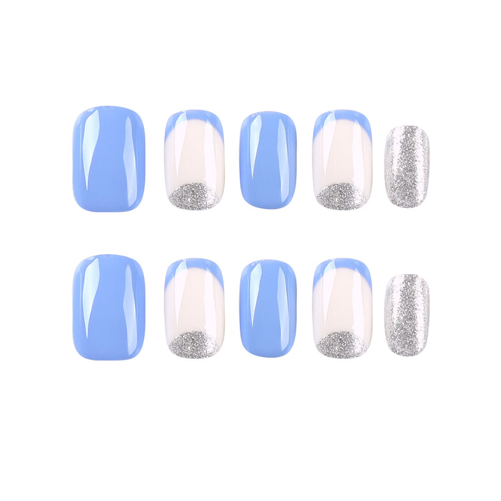Artful nail tips with glitter decoration Bowlift