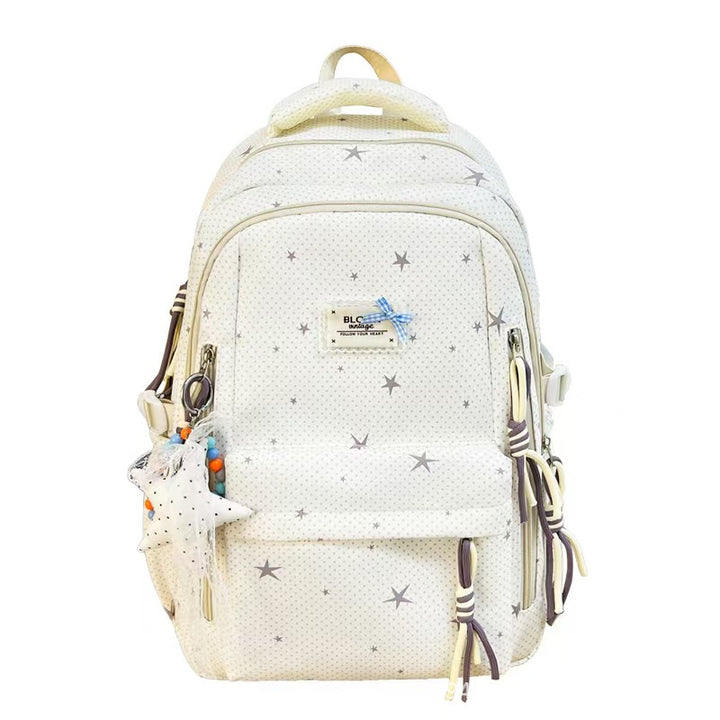 Star-Embellished Multi-Pocket Backpack Bowlift