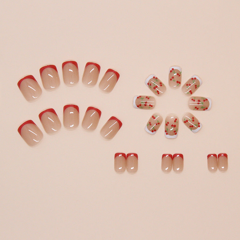 Floral Acrylic Press-On Nail Tips Bowlift