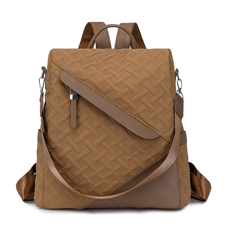 Elegant Textured Leather Backpack Bowlift