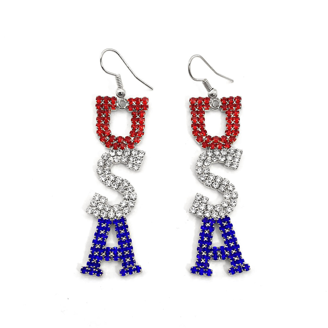 Women nano sparkling statement earrings with long rhinestone tassels Bowlift