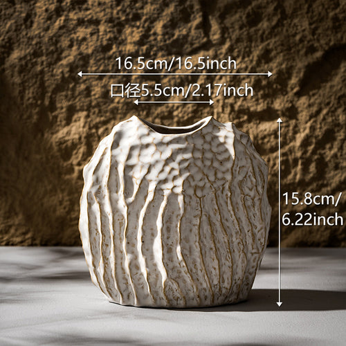 Textured Rustic Handmade Ceramic Table Drop Vase