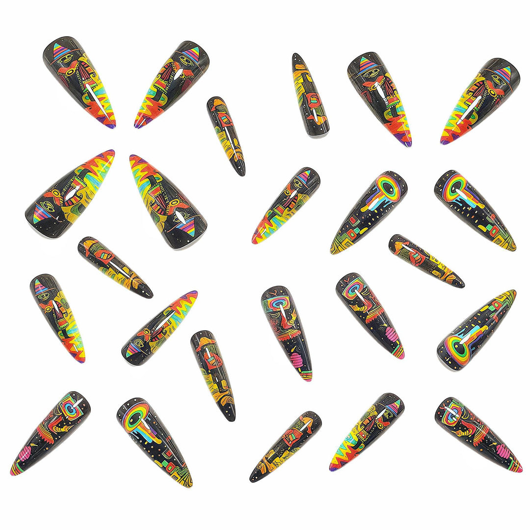 Nail art in creative tropical motif design Bowlift
