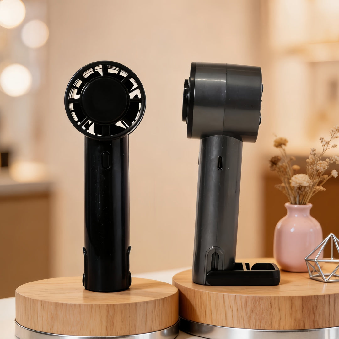 Women's portable mini hand fan with variable speed control Bowlift