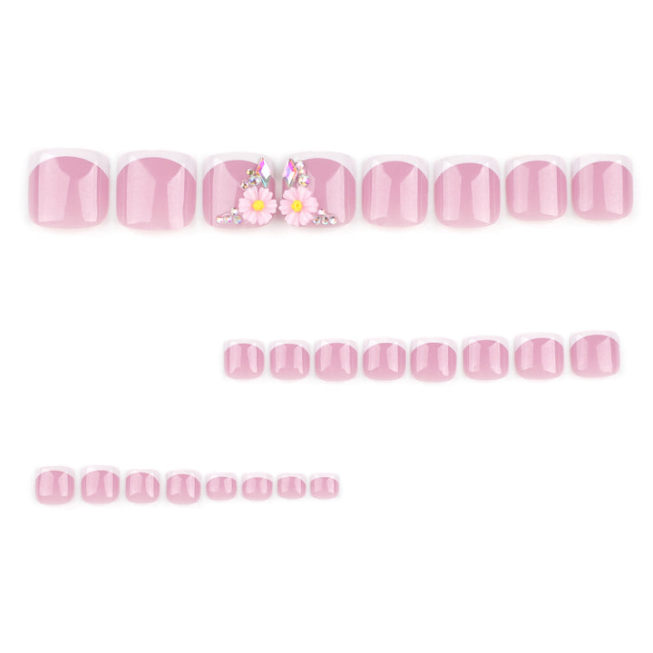 Artful toenail art with floral decorations Bowlift