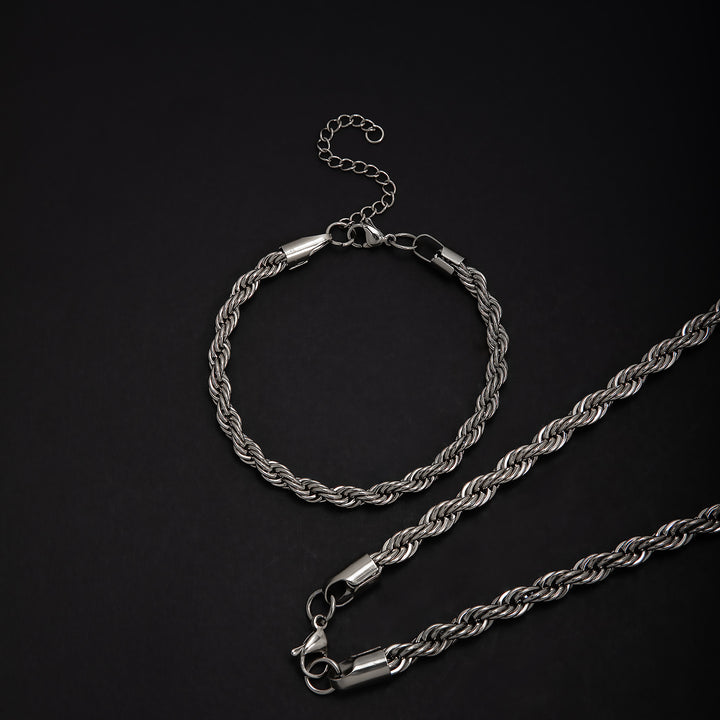 Braided Rope Chain Jewelry Set Bowlift
