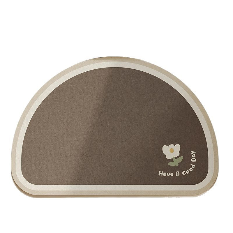 Absorbent Floral Print Bath Mat Bowlift