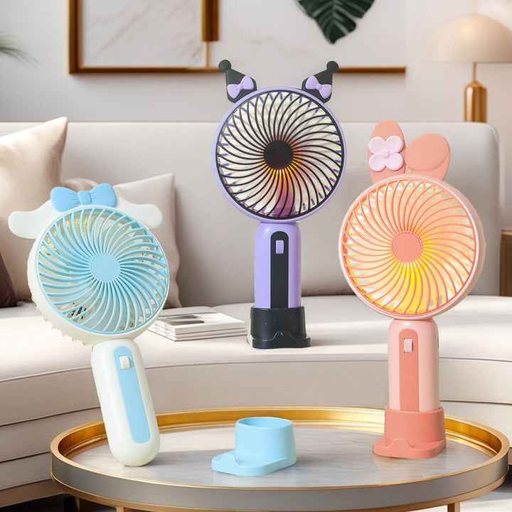 Ladies Portable Hand Fan with USB Connection and LED Lighting Bowlift
