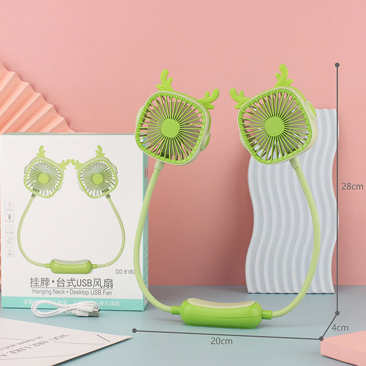 Women Portable Neck Fan with Cute Design and Flexible Adaptability Bowlift