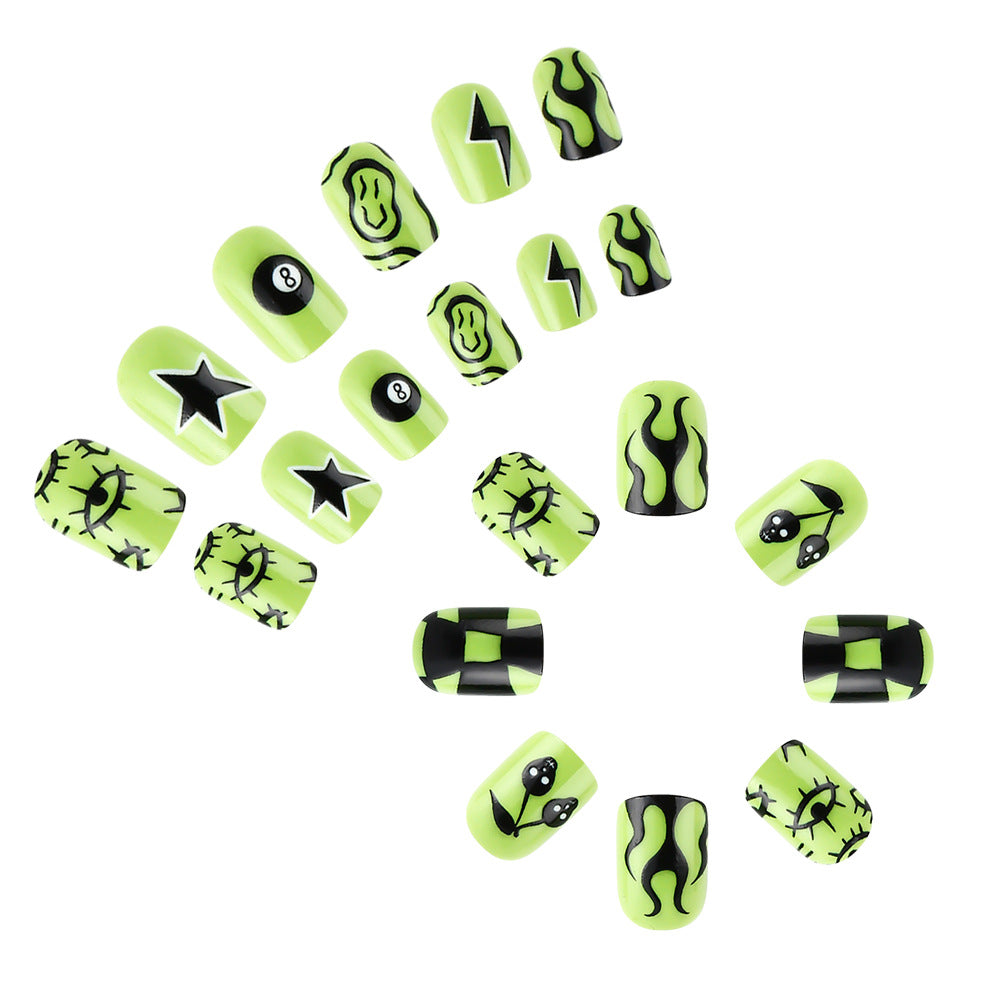 Artistic Graphic Press-On Nails Bowlift