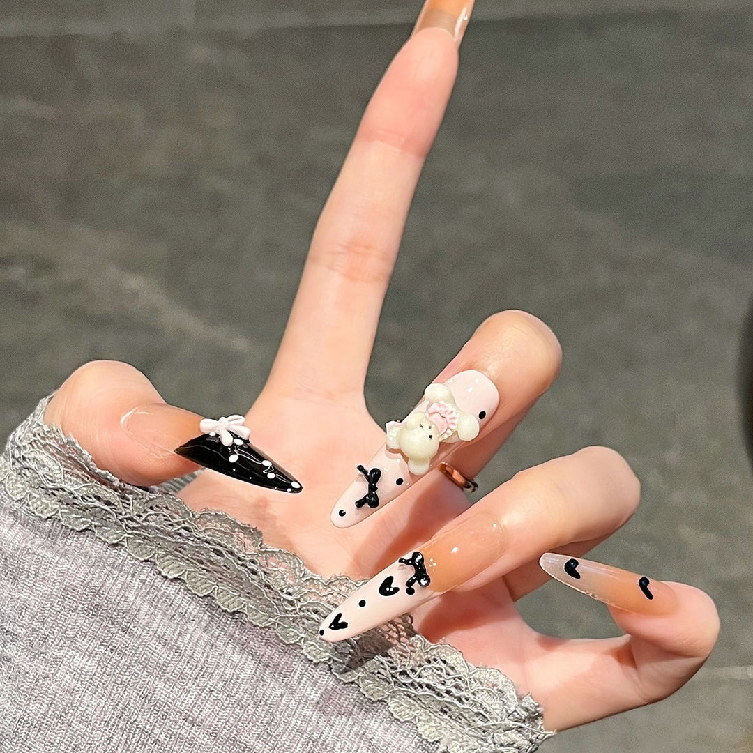 Creative 3D Character-Themed Press-On Nail Art Bowlift
