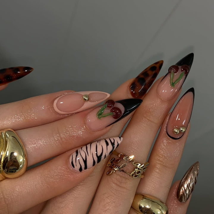 Artful stiletto nails with creative patterns Bowlift